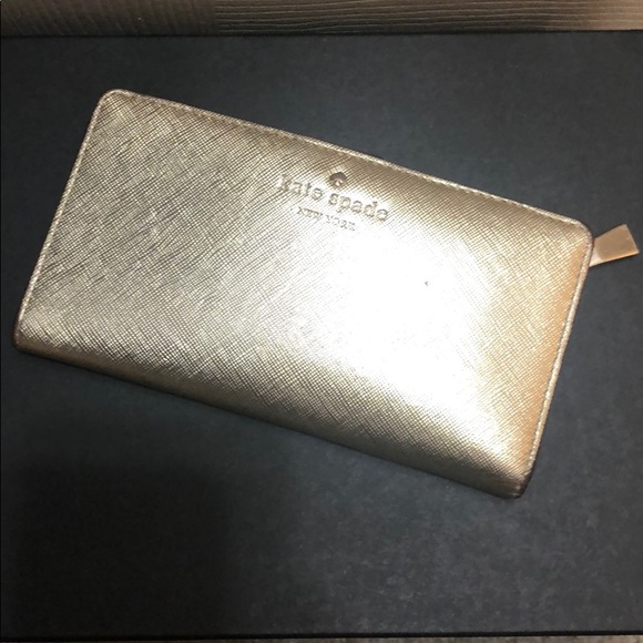 kate spade Handbags - Kate Spade Gold Fold Wallet